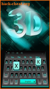 3D Blue Keyboard Theme screenshot