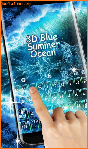 3D Blue Ocean Keyboard Theme screenshot