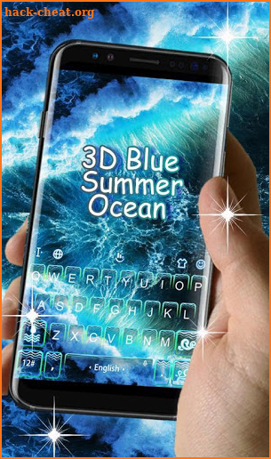 3D Blue Ocean Keyboard Theme screenshot