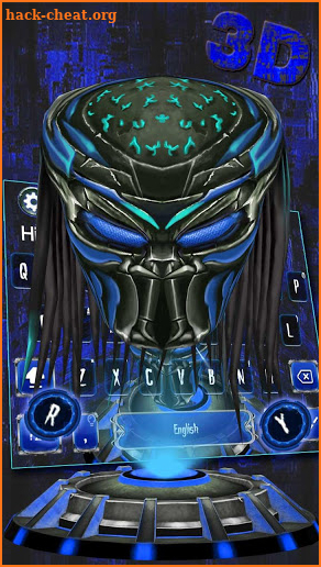 3D Blue Predator Keyboard Theme screenshot