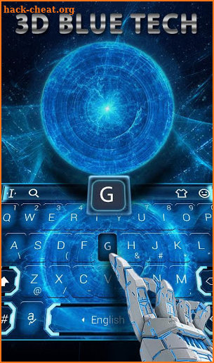 3D Blue Tech Keyboard Theme screenshot