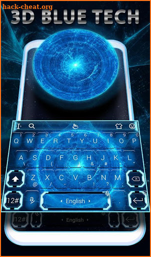 3D Blue Tech Keyboard Theme screenshot