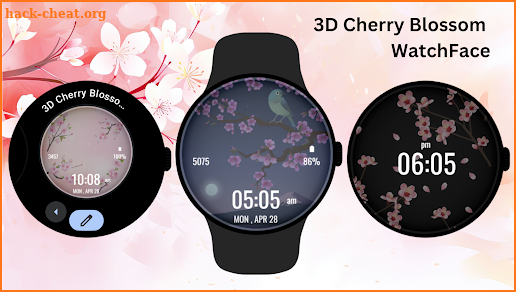 3D Cherry Blossom Watch Face screenshot