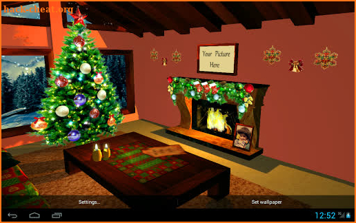 3D Christmas Fireplace HD Live Wallpaper screenshot