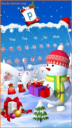 3D Christmas Snowman Keyboard Theme screenshot