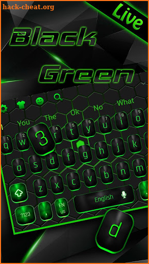 3D Classic Black Green Keyboard screenshot