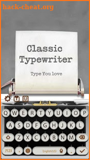 3D Classical Typewriter-Keyboard Music & GIF Emoji screenshot