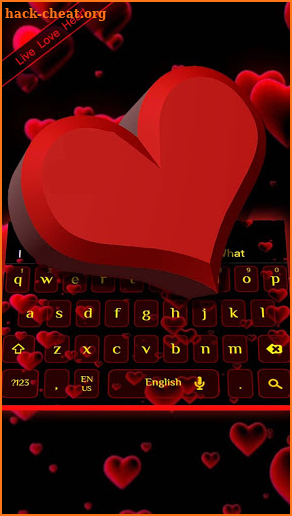 3D Cool Love Heart Keyboard Theme screenshot