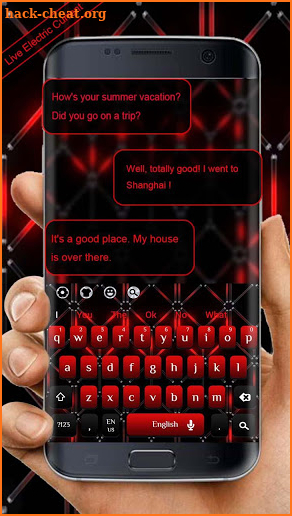 3D Cool Red Electric Current Keyboard Theme screenshot