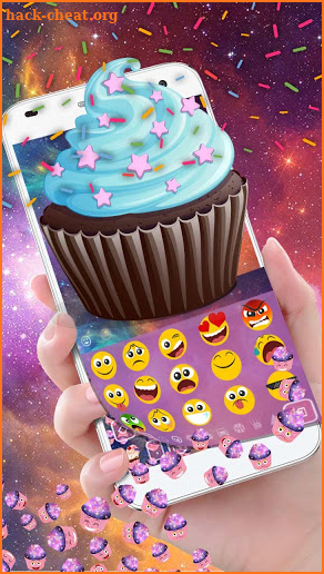 3D Cupcake Galaxy Gravity Keyboard Theme🎂 screenshot