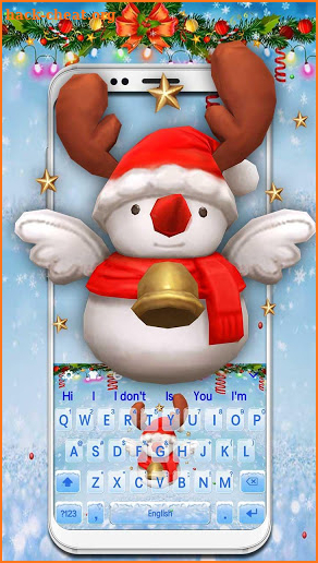 3D Cute Christmas Snow Man Keyboard screenshot
