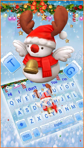 3D Cute Christmas Snow Man Keyboard screenshot