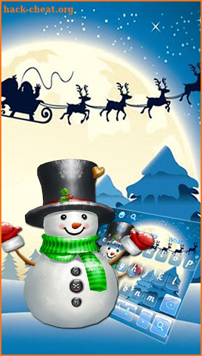 3D Cute Christmas Snow Man Keyboard Theme screenshot