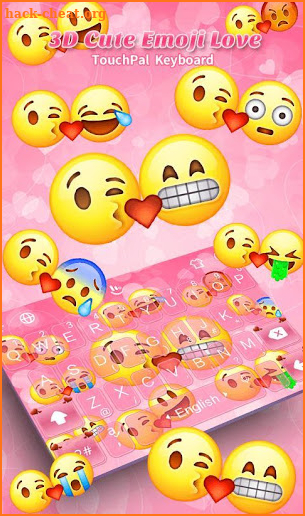3D Cute Funny Emoji Love Keyboard Theme screenshot