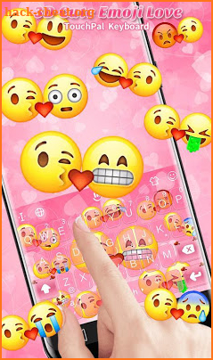 3D Cute Funny Emoji Love Keyboard Theme screenshot