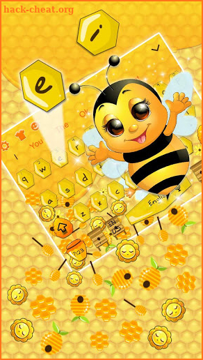 3D Cute Honey Bee Gravity Keyboard Theme screenshot