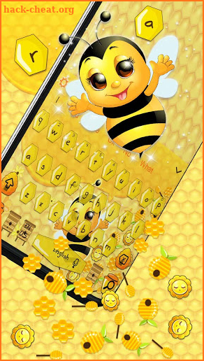 3D Cute Honey Bee Gravity Keyboard Theme screenshot