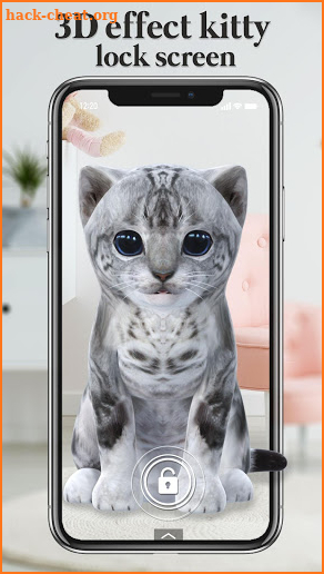3D Cute Kitty lock screen for you screenshot