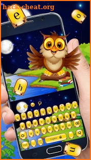 3D Cute Night Owl Keyboard Theme screenshot