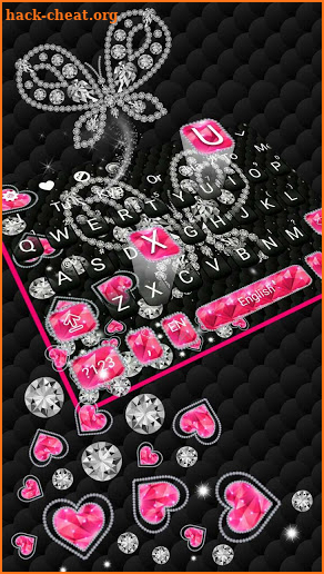 3D Diamond Butterfly Gravity Keyboard screenshot