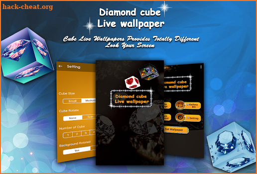 3D Diamond cube live wallpaper screenshot