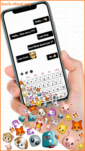 3D Falling Emoji Gravity Keyboard Theme🐼🐵🐷 screenshot