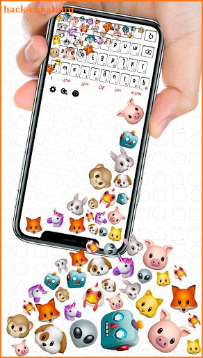 3D Falling Emoji Gravity Keyboard Theme🐼🐵🐷 screenshot