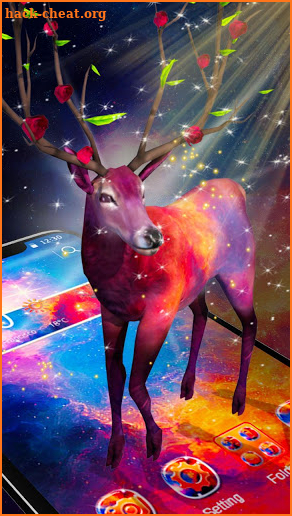 3D Fantasy Night Reindeer Launcher Theme screenshot