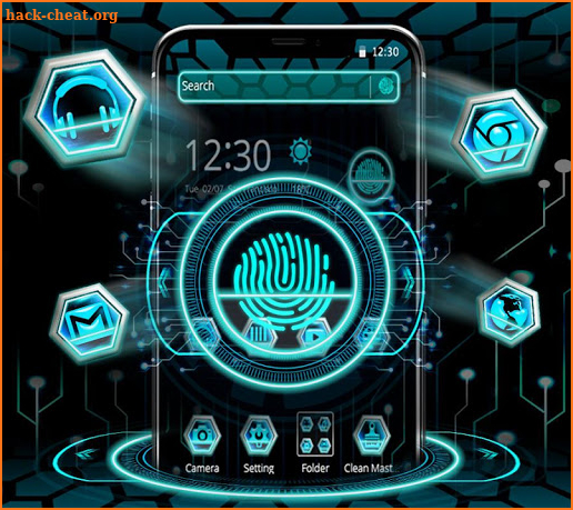 3D Fingerprint scanner theme screenshot