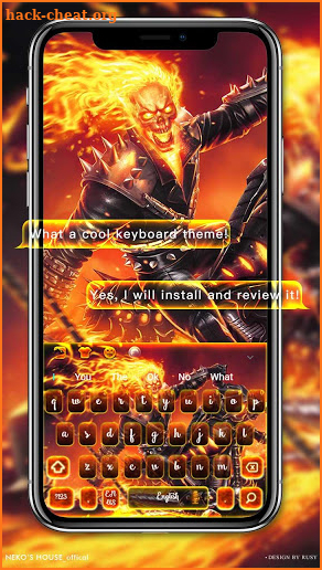 3D Flaming Skull Death Keyboard Theme screenshot