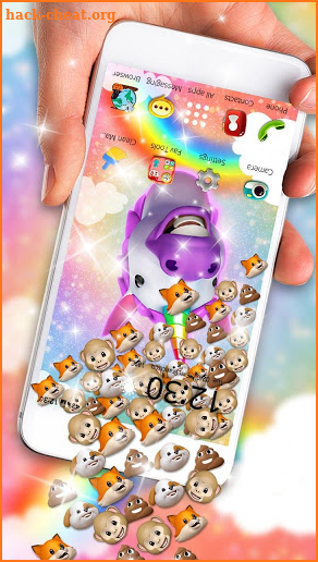 3D Funny Unicorn Emoji Gravity Theme screenshot