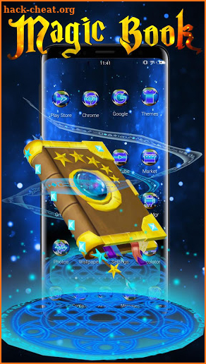 3D Galaxy Magic Golden Book Theme screenshot