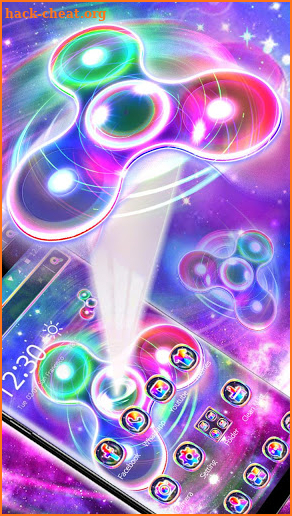 3D Galaxy Neon Fidget Spinner Theme screenshot