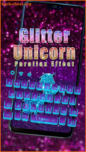 3D Glitter Unicorn Parallax Keyboard screenshot