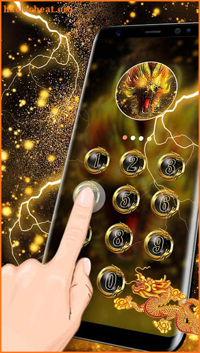 3D Gold Dragon  Lock Theme screenshot