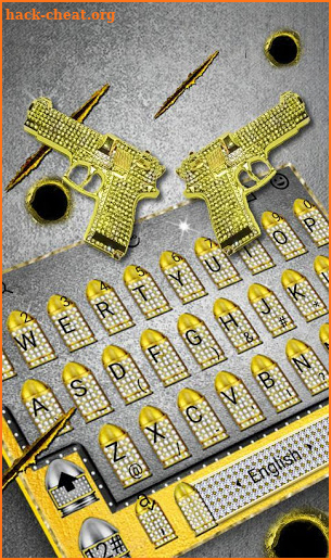 3D Gold Gunnery Battle Bullet Keyboard Theme screenshot