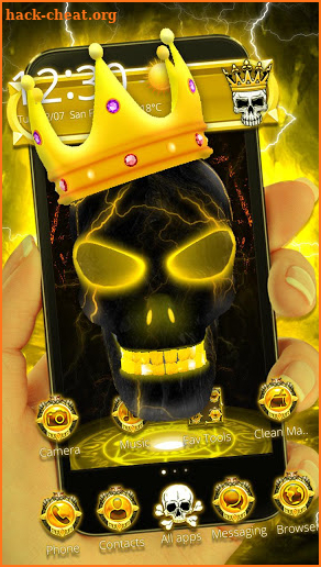 3D Gold Skull King Theme screenshot