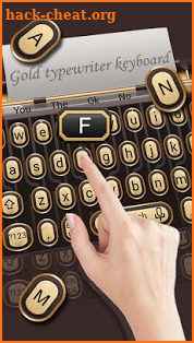 3D Gold Typewriter Keyboard Theme screenshot