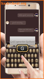 3D Gold Typewriter Keyboard Theme screenshot