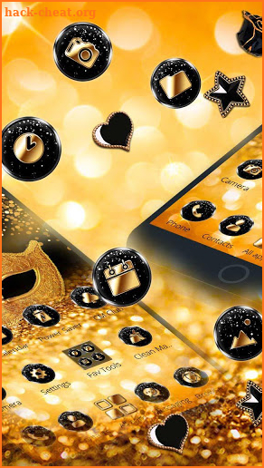 3D Golden Black Glitter Gravity Theme screenshot