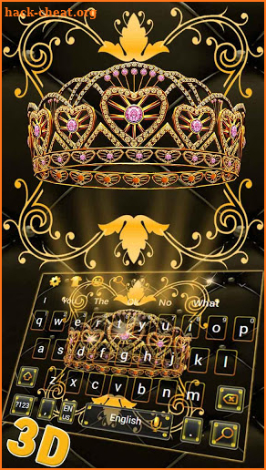 3D Golden Crown  Keyboard Theme screenshot