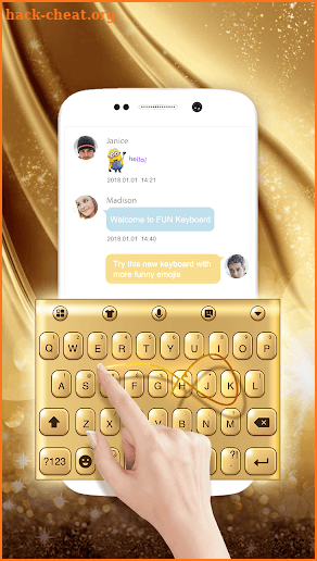 3D Golden Glitter Keyboard Theme screenshot