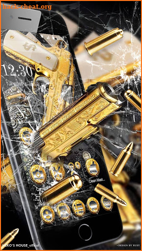3D Golden Gun Bullet Gravity Theme screenshot