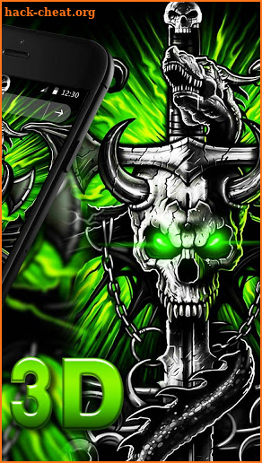 3D Gothic Metal Skull Live Wallpaper Theme screenshot