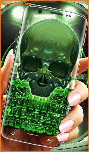 3D Green Skull Keyboard Theme screenshot