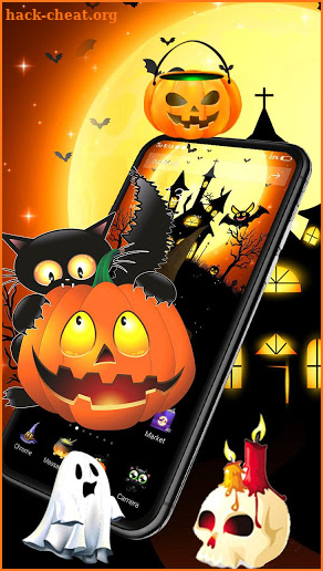 3D Halloween Night Pumpkin Launcher Theme 🎃 screenshot