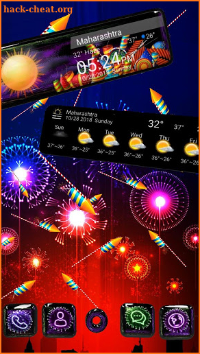 3D Happy 2018 Diwali Glass Theme screenshot