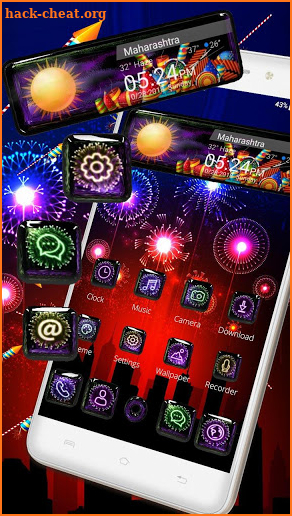 3D Happy 2018 Diwali Glass Theme screenshot