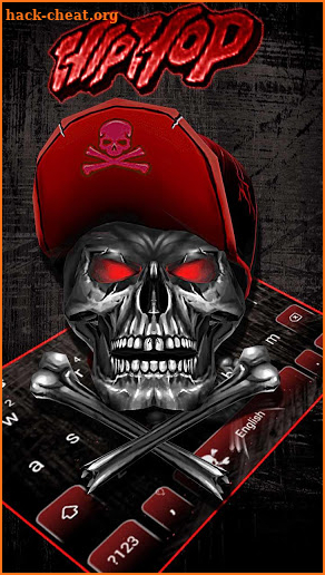 3D HipHop Black Red Skull Keyboard screenshot