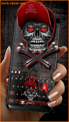 3D HipHop Black Red Skull Keyboard screenshot
